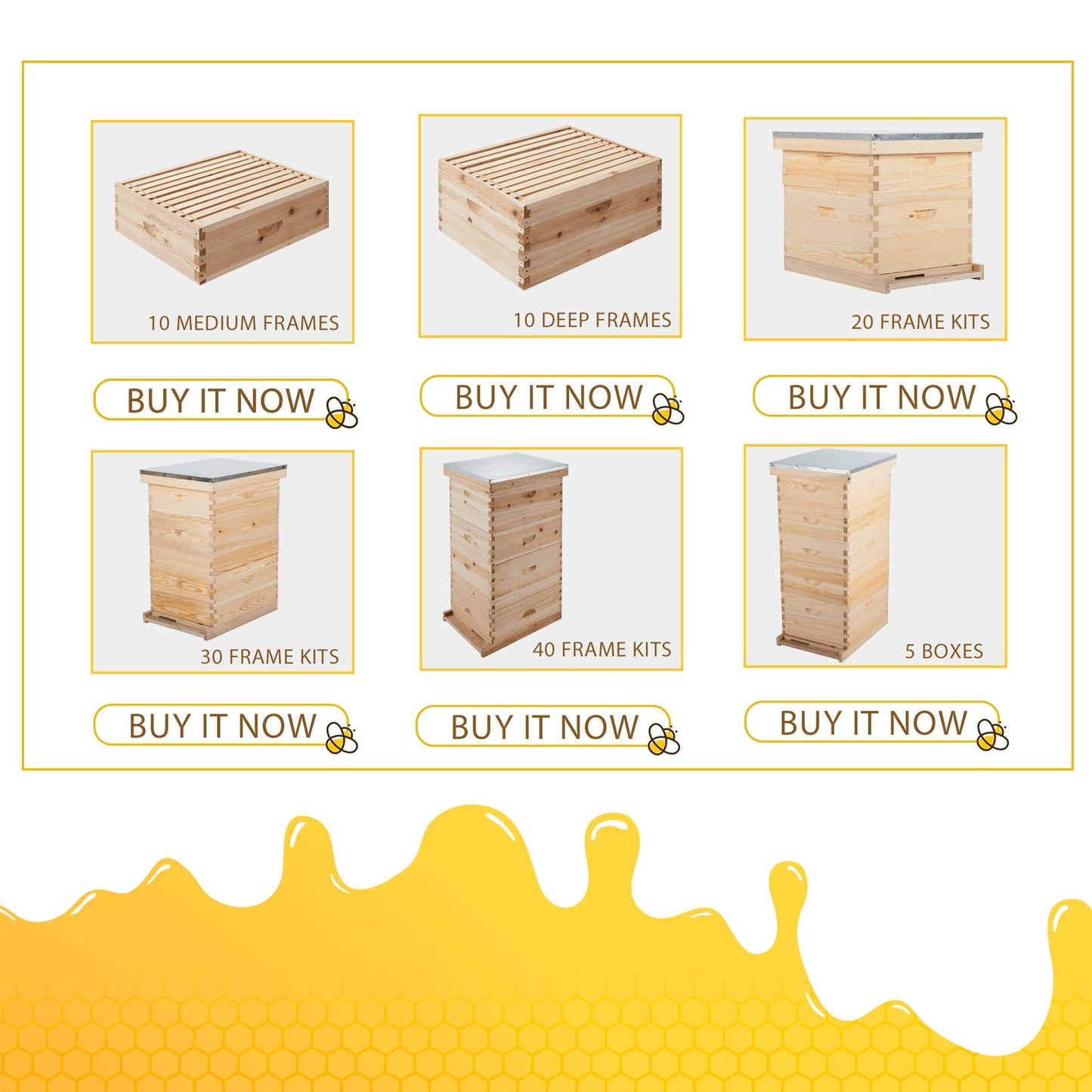 30-Frame Hive Frame/Bee Hive Frame/Beehive Frames w/ Metal Roof for Beekeeping