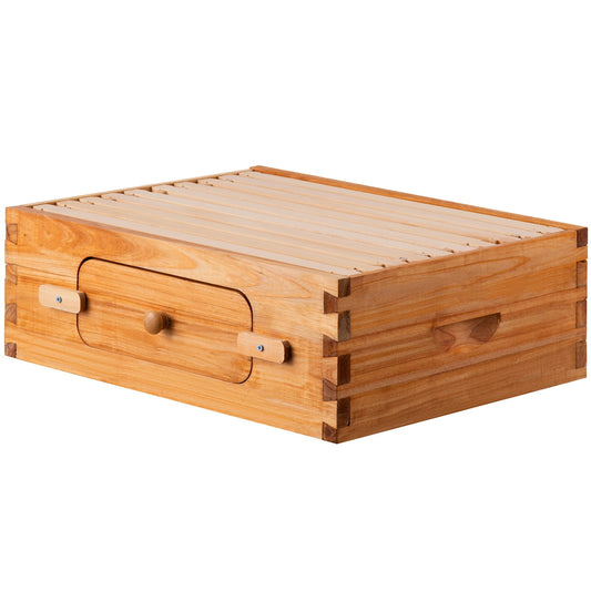 BENTISM Beehive Box Kit Bee Honey Hive 10 Frames 1 Medium Beeswax Natural Fir Wood